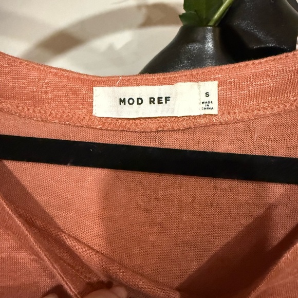 Mod Ref Asymmetrical Pink Tunic Dress with Tie Front 100% linen - Picture 3 of 7